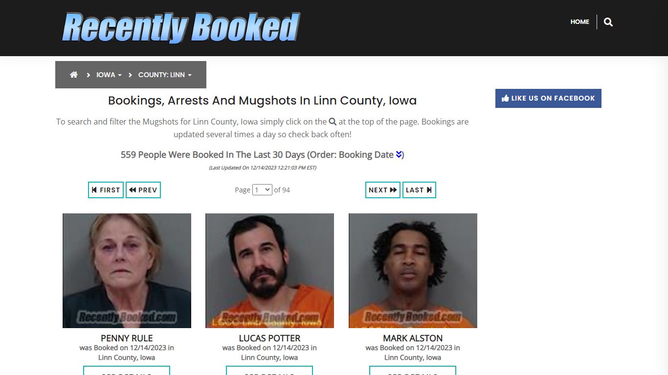 Recent bookings, Arrests, Mugshots in Linn County, Iowa - Recently Booked